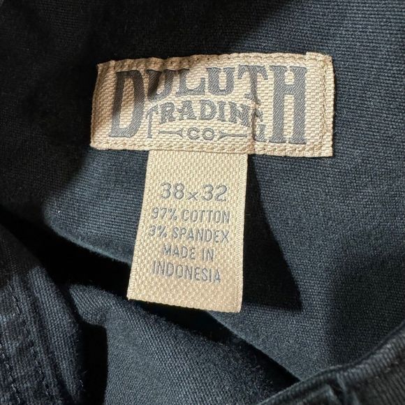Duluth Trading Jeans Mens 38x32 Black Flex Workwear Solid Regular 5 Pocket - Picture 11 of 13
